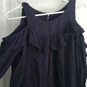 Anthropologie ruffle off the shoulder shirt 8